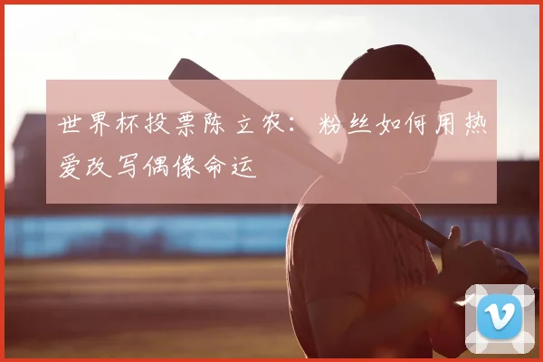 世界杯投票陈立农:粉丝如何用热爱改写偶像命运